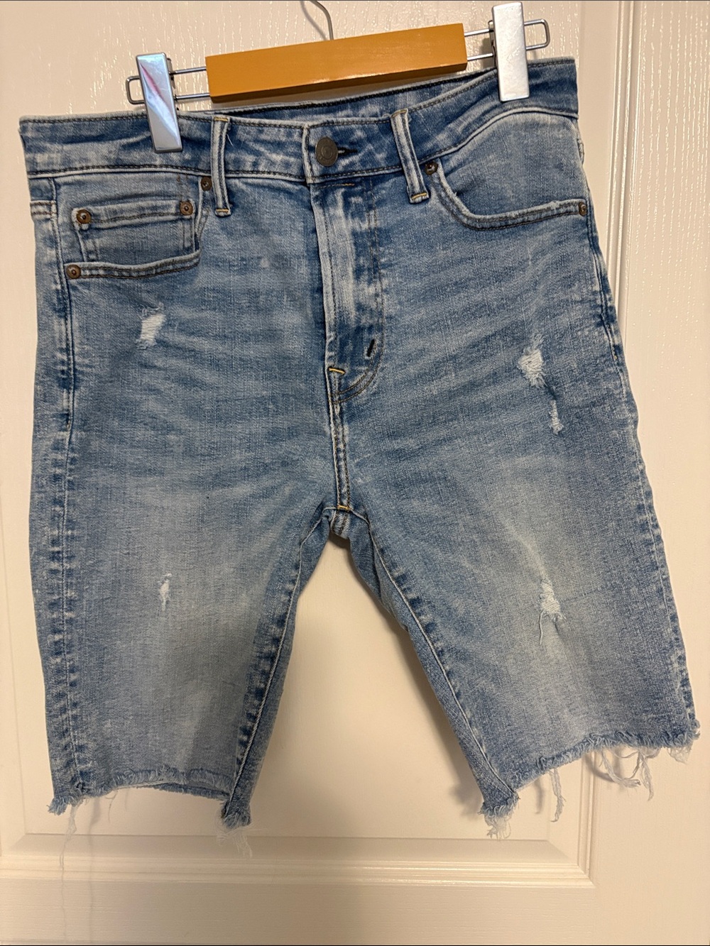 American Eagle Outfitters Light Blue Distressed Denim Cutoff Shorts